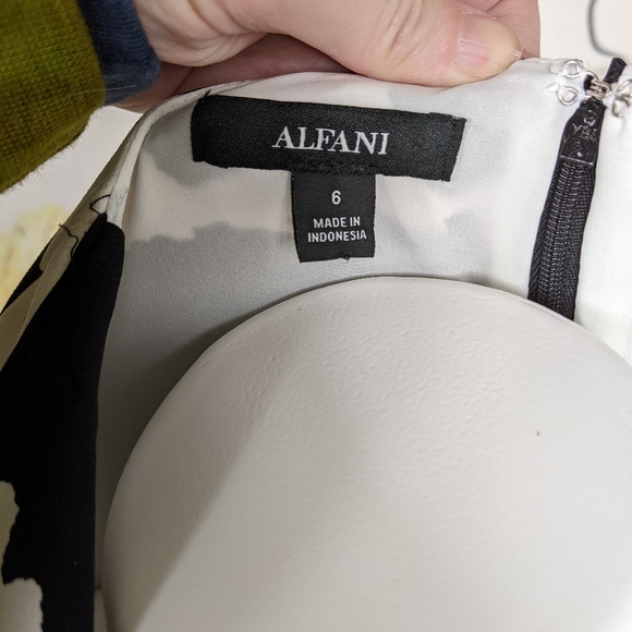 Alfani - Black and white color block cow print dress 6 - Picture 6 of 7